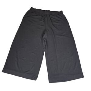 H & M Black Wide Leg Lightweight Crop Pants 18